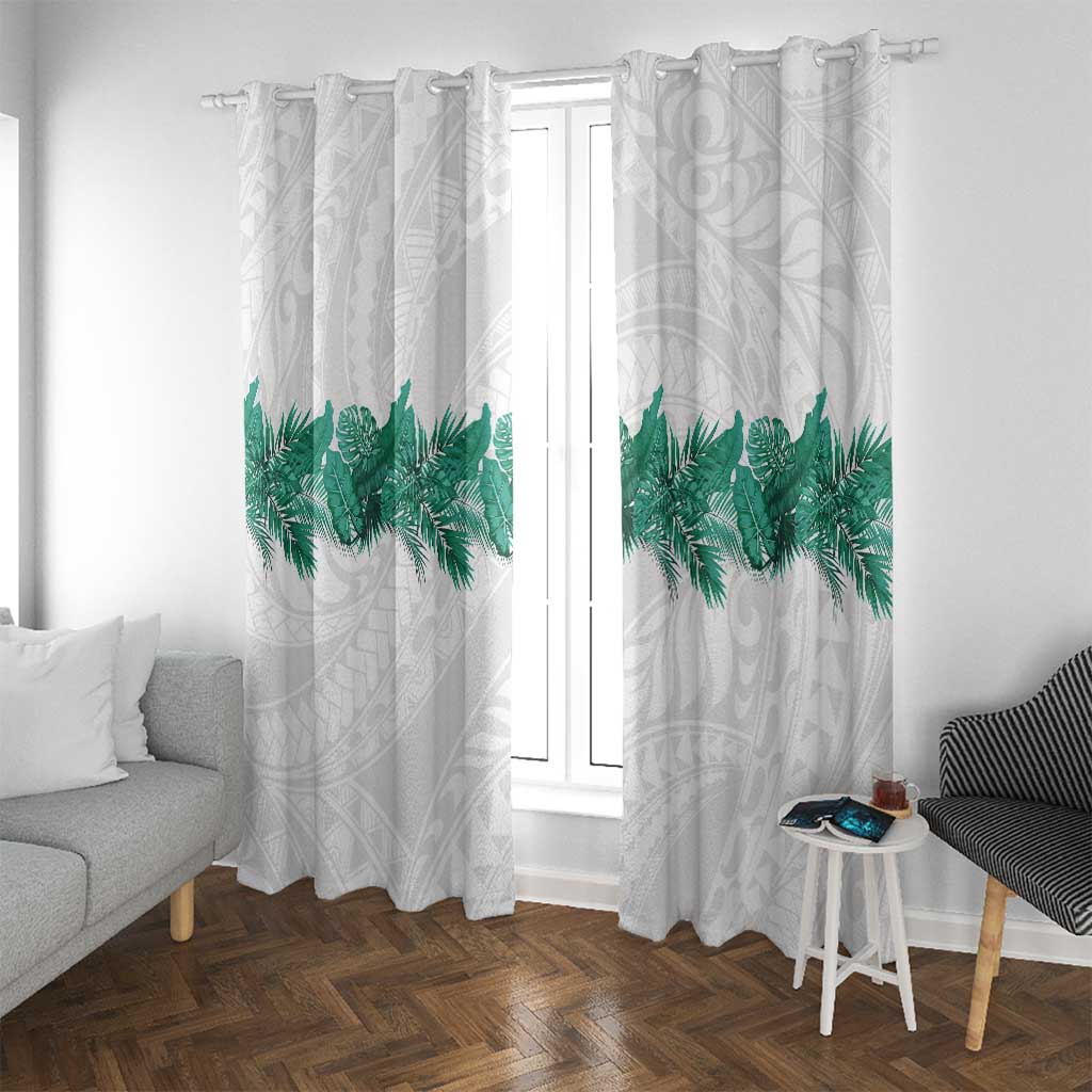 Hawaii Tropical Leaves Window Curtain Polynesian Pattern