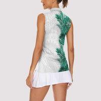 Hawaii Tropical Leaves Women Sleeveless Polo Shirt Polynesian Pattern