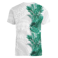 Hawaii Tropical Leaves Women V-Neck T-Shirt Polynesian Pattern LT01 - Polynesian Pride