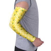 Hawaii Lemon Palaka Arm Sleeves Striped Stylized