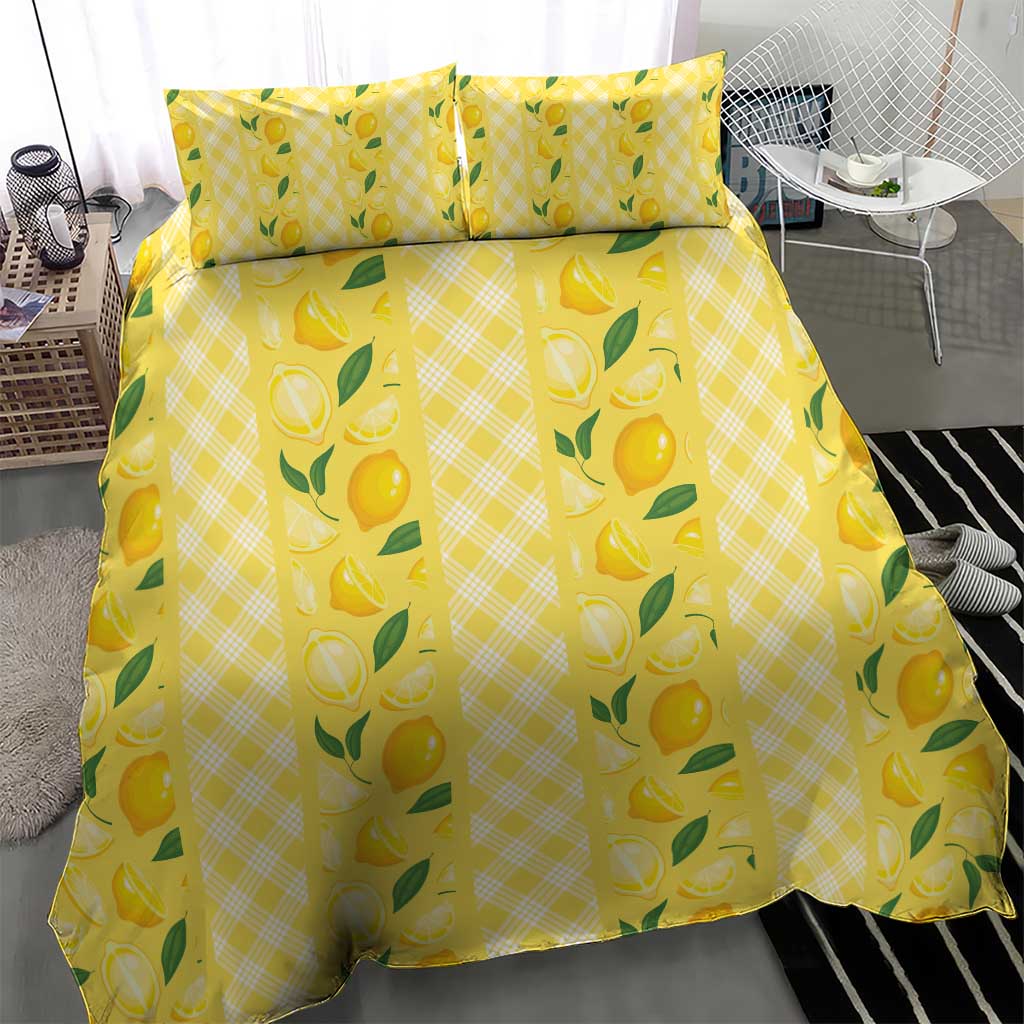 Hawaii Lemon Palaka Bedding Set Striped Stylized