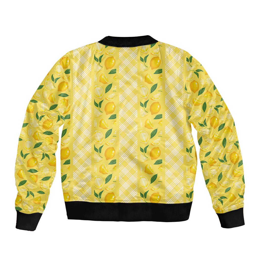 Hawaii Lemon Palaka Bomber Jacket Striped Stylized