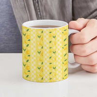 Hawaii Lemon Palaka Ceramic Mug Striped Stylized