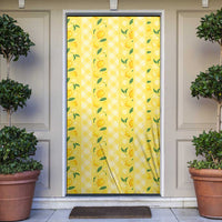 Hawaii Lemon Palaka Door Cover Striped Stylized