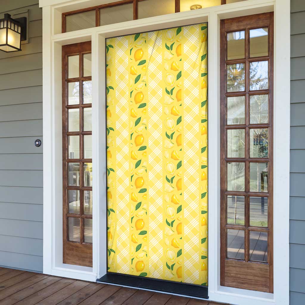 Hawaii Lemon Palaka Door Cover Striped Stylized