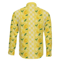 Hawaii Lemon Palaka Family Matching Off The Shoulder Long Sleeve Dress and Hawaiian Shirt Striped Stylized LT01 - Polynesian Pride