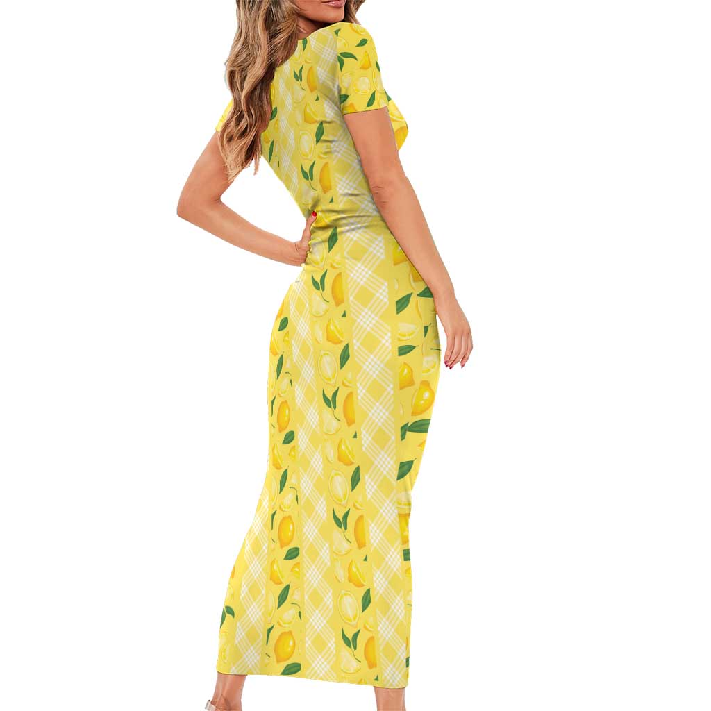 Hawaii Lemon Palaka Family Matching Short Sleeve Bodycon Dress and Hawaiian Shirt Striped Stylized LT01 - Polynesian Pride