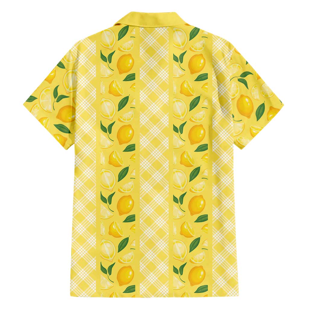 Hawaii Lemon Palaka Family Matching Summer Maxi Dress and Hawaiian Shirt Striped Stylized