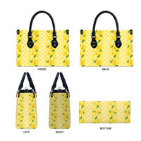 Hawaii Lemon Palaka Leather Bag Striped Stylized