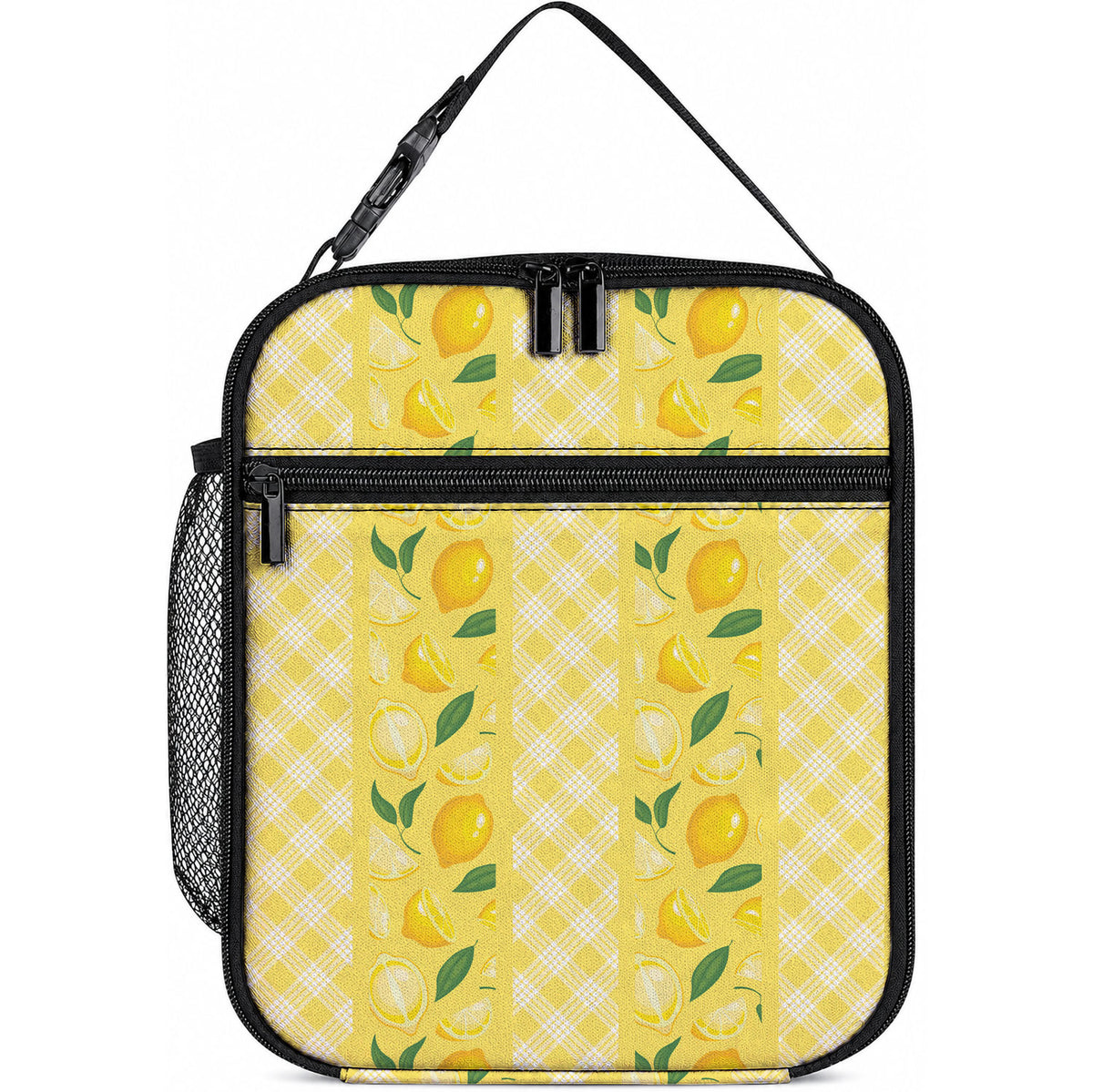 Hawaii Lemon Palaka Lunch Bag Striped Stylized LT01 10.2 × 8.3 × 4.3 inch Yellow - Polynesian Pride