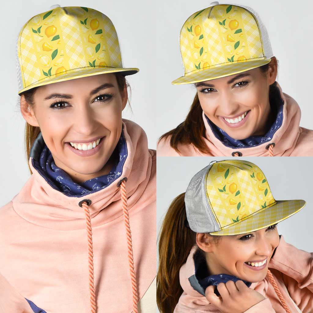 Hawaii Lemon Palaka Mesh Trucker Cap Striped Stylized