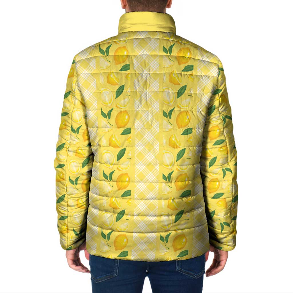 Hawaii Lemon Palaka Padded Jacket Striped Stylized