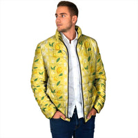 Hawaii Lemon Palaka Padded Jacket Striped Stylized
