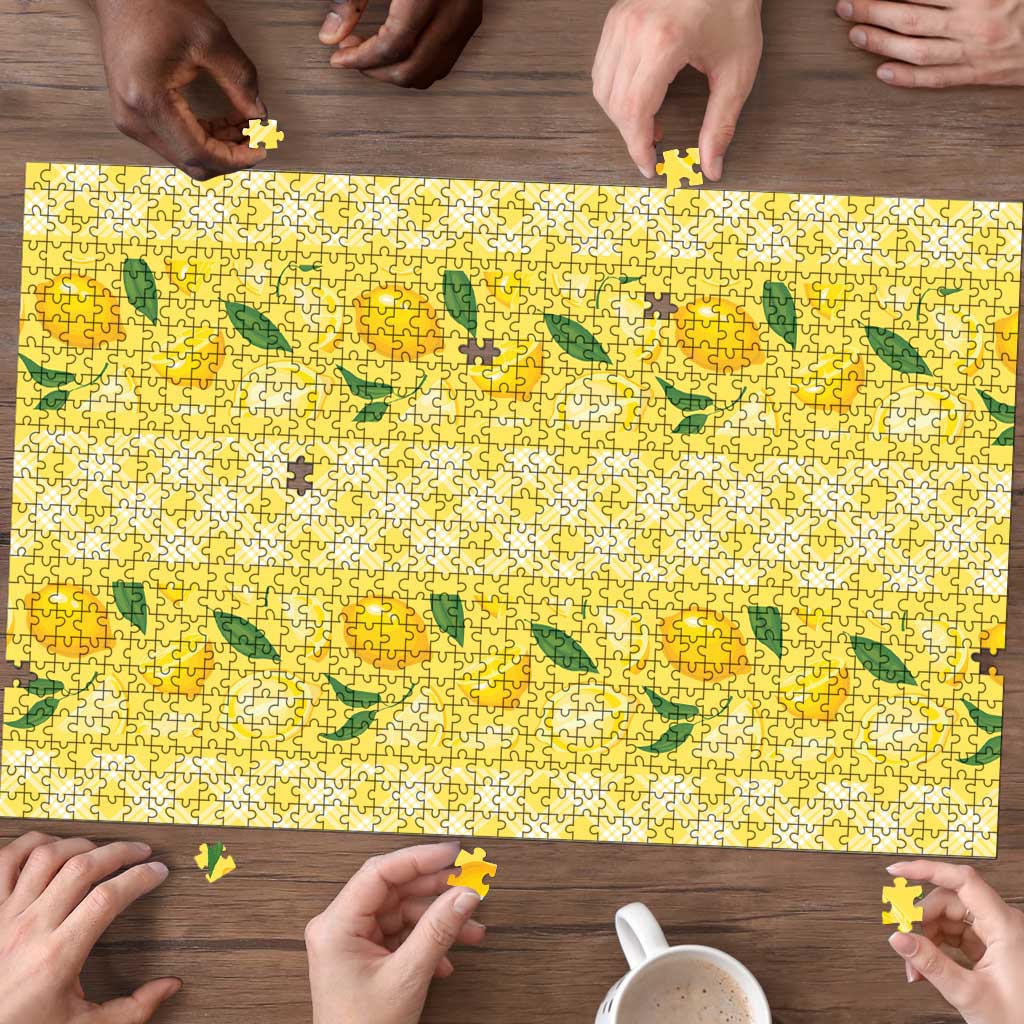 Hawaii Lemon Palaka Puzzle Striped Stylized