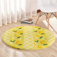 Hawaii Lemon Palaka Round Carpet Striped Stylized