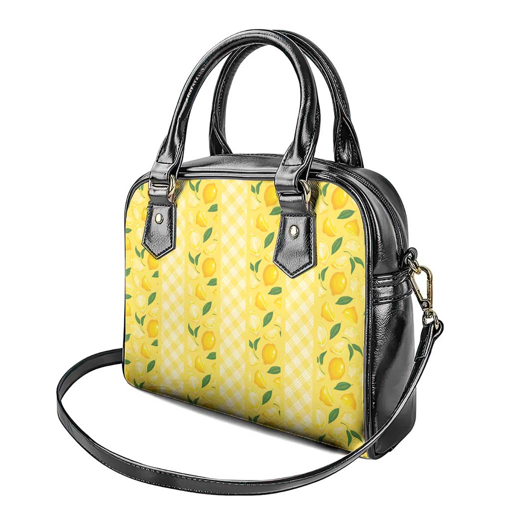 Hawaii Lemon Palaka Shoulder Handbag Striped Stylized