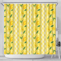 Hawaii Lemon Palaka Shower Curtain Striped Stylized