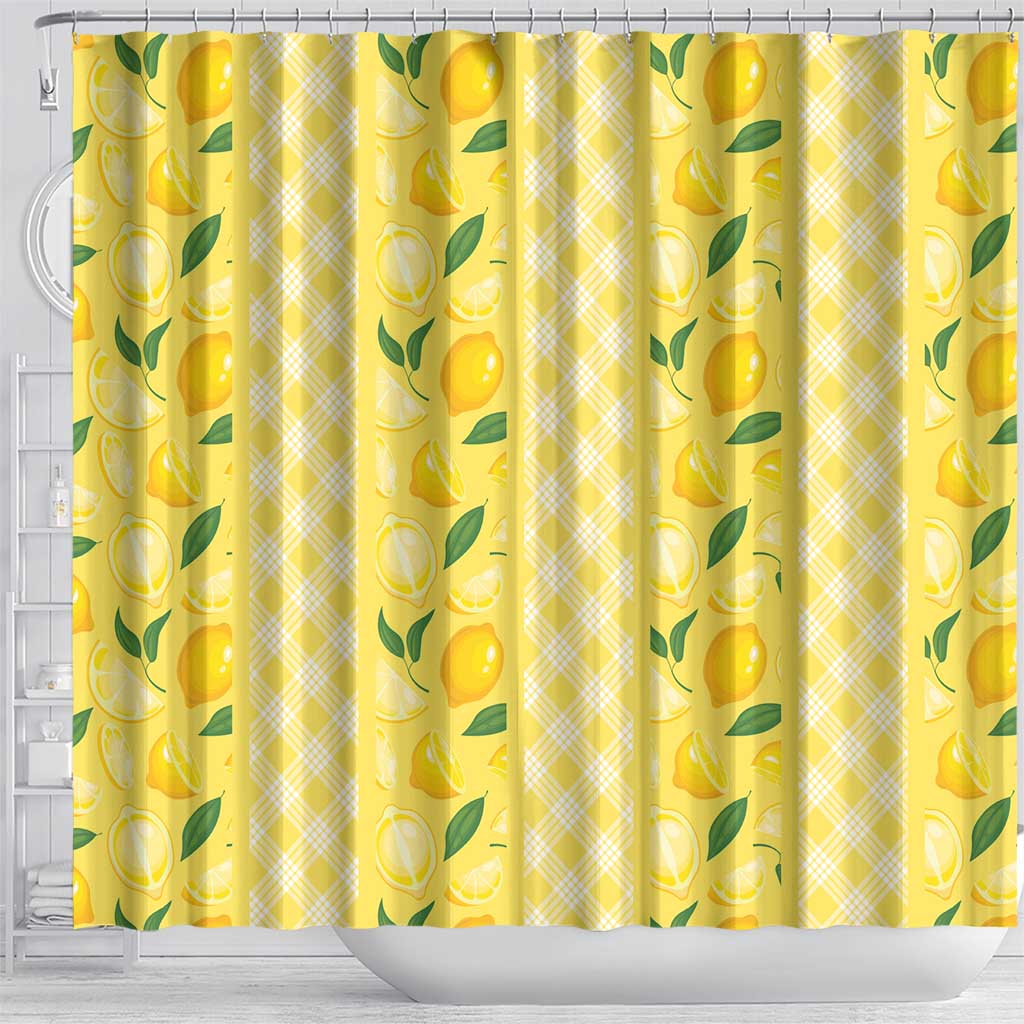 Hawaii Lemon Palaka Shower Curtain Striped Stylized
