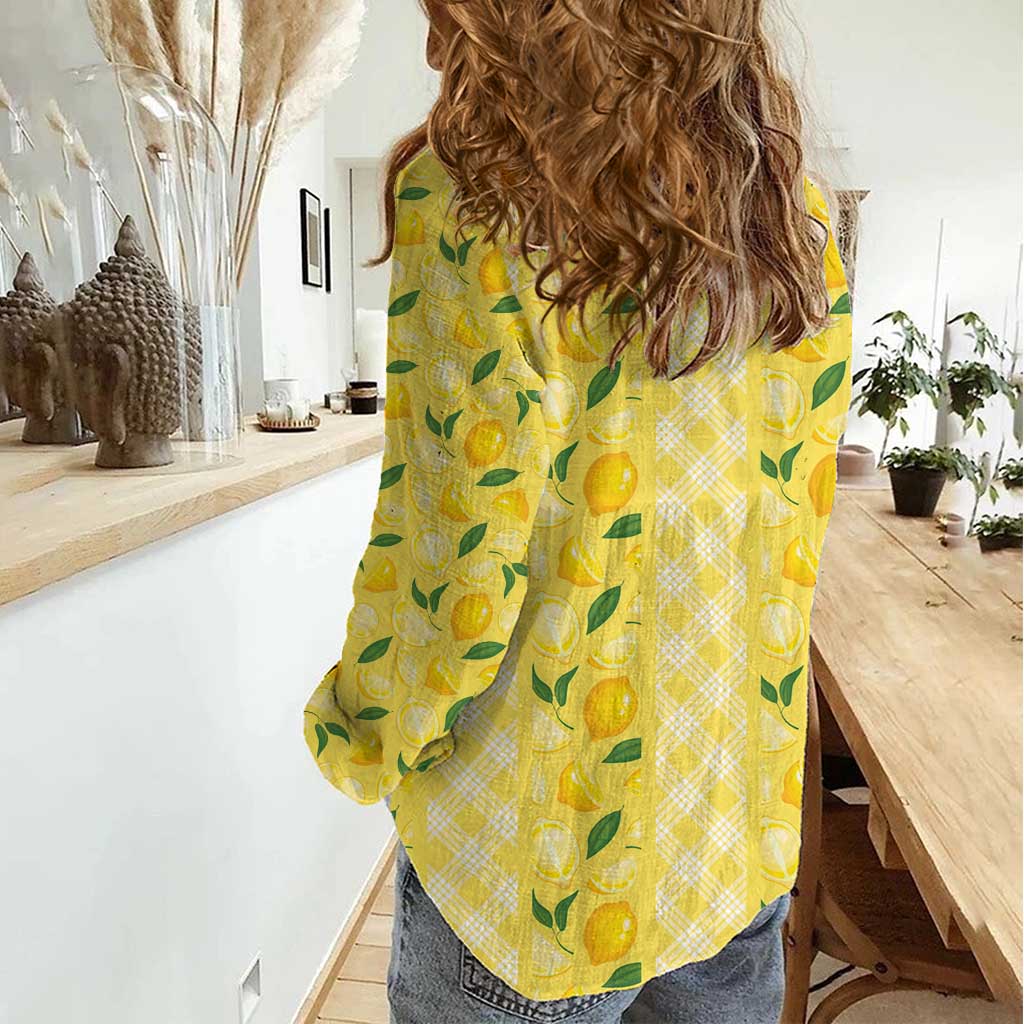 Hawaii Lemon Palaka Women Casual Shirt Striped Stylized LT01 - Polynesian Pride