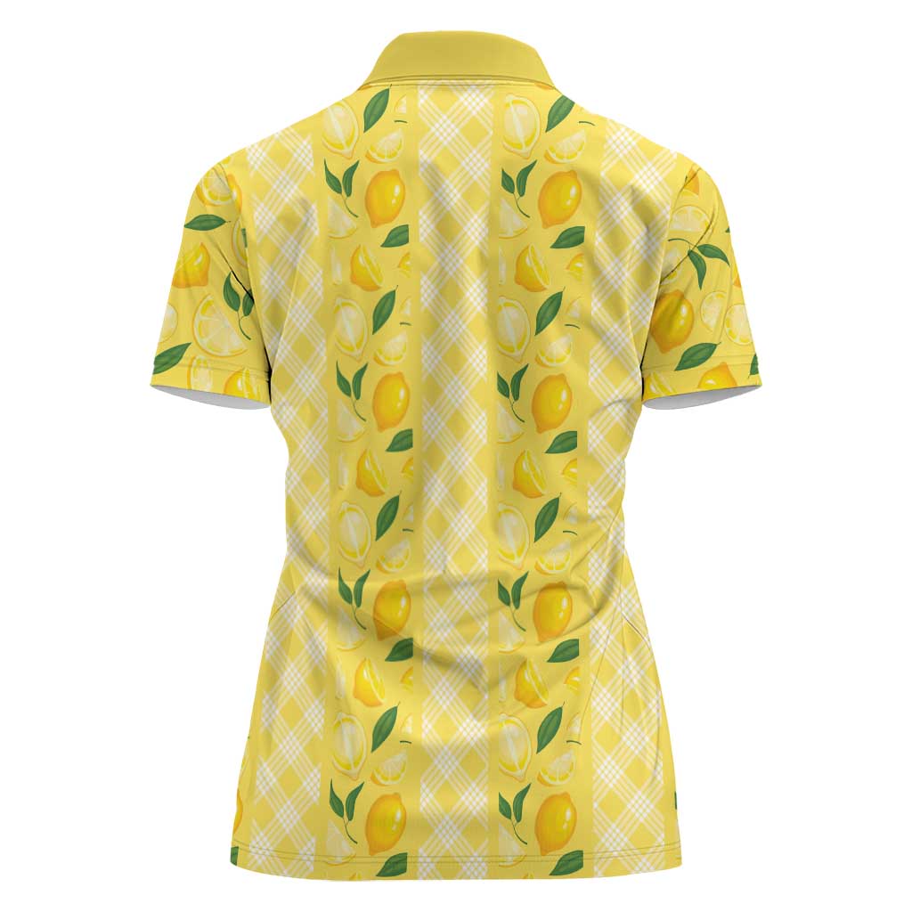 Hawaii Lemon Palaka Women Polo Shirt Striped Stylized