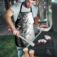 Hawaii Tropical Plant Monochrome Apron Vibrant Polynesian Pattern