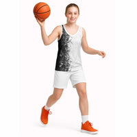 Hawaii Tropical Plant Monochrome Basketball Jersey Vibrant Polynesian Pattern