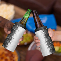 Hawaii Tropical Plant Monochrome 4 in 1 Can Cooler Tumbler Vibrant Polynesian Pattern