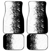 Hawaii Tropical Plant Monochrome Car Mats Vibrant Polynesian Pattern