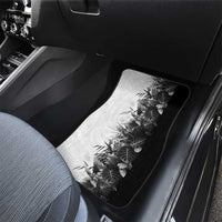 Hawaii Tropical Plant Monochrome Car Mats Vibrant Polynesian Pattern
