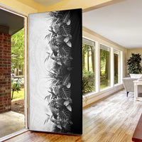 Hawaii Tropical Plant Monochrome Door Cover Vibrant Polynesian Pattern