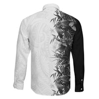 Hawaii Tropical Plant Monochrome Family Matching Long Sleeve Bodycon Dress and Hawaiian Shirt Vibrant Polynesian Pattern LT01 - Polynesian Pride