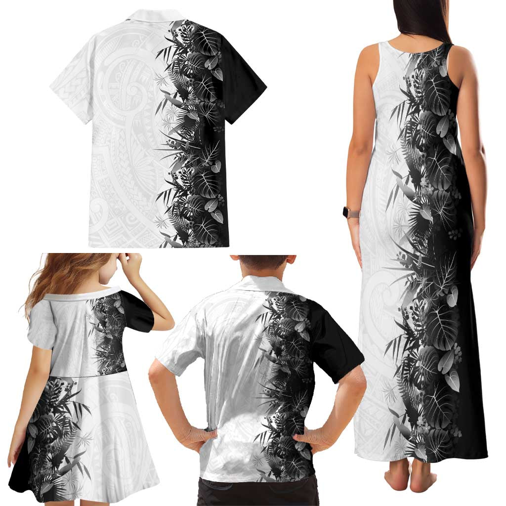 Hawaii Tropical Plant Monochrome Family Matching Tank Maxi Dress and Hawaiian Shirt Vibrant Polynesian Pattern LT01 - Polynesian Pride