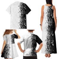 Hawaii Tropical Plant Monochrome Family Matching Tank Maxi Dress and Hawaiian Shirt Vibrant Polynesian Pattern LT01 - Polynesian Pride