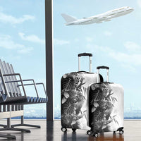 Hawaii Tropical Plant Monochrome Luggage Cover Vibrant Polynesian Pattern