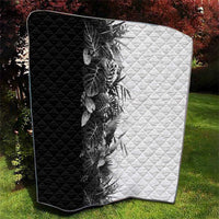 Hawaii Tropical Plant Monochrome Quilt Vibrant Polynesian Pattern