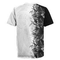 Hawaii Tropical Plant Monochrome Rugby Jersey Vibrant Polynesian Pattern