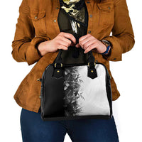Hawaii Tropical Plant Monochrome Shoulder Handbag Vibrant Polynesian Pattern