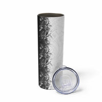 Hawaii Tropical Plant Monochrome Skinny Tumbler Vibrant Polynesian Pattern
