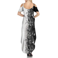 Hawaii Tropical Plant Monochrome Summer Maxi Dress Vibrant Polynesian Pattern LT01 - Polynesian Pride