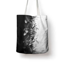 Hawaii Tropical Plant Monochrome Tote Bag Vibrant Polynesian Pattern