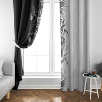 Hawaii Tropical Plant Monochrome Window Curtain Vibrant Polynesian Pattern