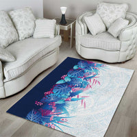 Hawaii Tropical Plant UliUli Area Rug Vibrant Polynesian Pattern
