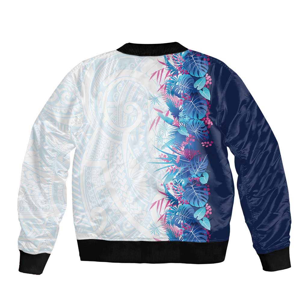 Hawaii Tropical Plant UliUli Bomber Jacket Vibrant Polynesian Pattern