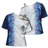 Hawaii Tropical Plant UliUli Cross Shoulder Shirt Vibrant Polynesian Pattern