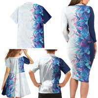 Hawaii Tropical Plant UliUli Family Matching Long Sleeve Bodycon Dress and Hawaiian Shirt Vibrant Polynesian Pattern LT01 - Polynesian Pride