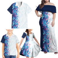 Hawaii Tropical Plant UliUli Family Matching Off Shoulder Maxi Dress and Hawaiian Shirt Vibrant Polynesian Pattern LT01 - Polynesian Pride