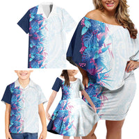 Hawaii Tropical Plant UliUli Family Matching Off Shoulder Short Dress and Hawaiian Shirt Vibrant Polynesian Pattern LT01 - Polynesian Pride