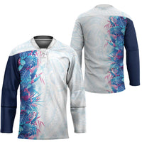Hawaii Tropical Plant UliUli Hockey Jersey Vibrant Polynesian Pattern