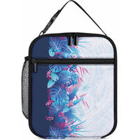 Hawaii Tropical Plant UliUli Lunch Bag Vibrant Polynesian Pattern LT01 10.2 × 8.3 × 4.3 inch Blue - Polynesian Pride