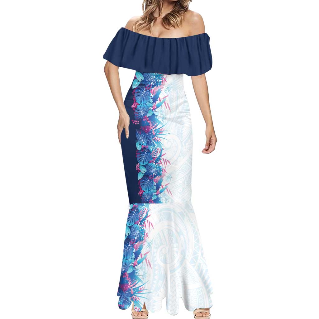 Hawaii Tropical Plant UliUli Mermaid Dress Vibrant Polynesian Pattern